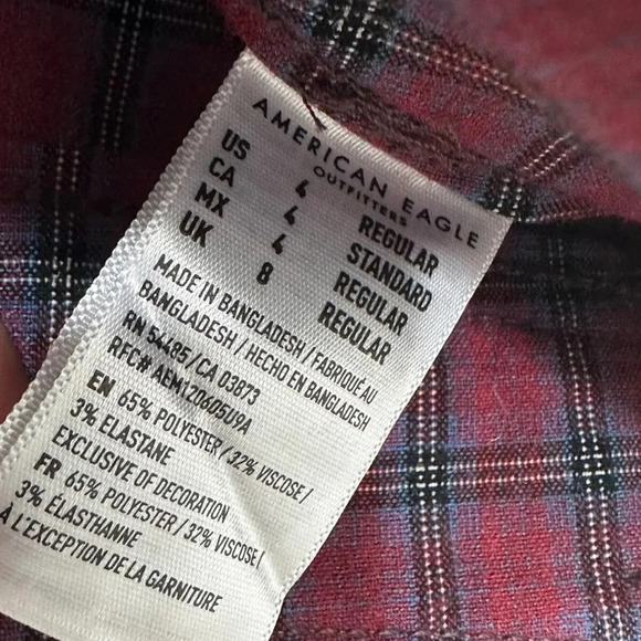 American Eagle Hi-Rise Mini Skirt Women's Size 4 Multicolor Plaid Stretch - Picture 3 of 4